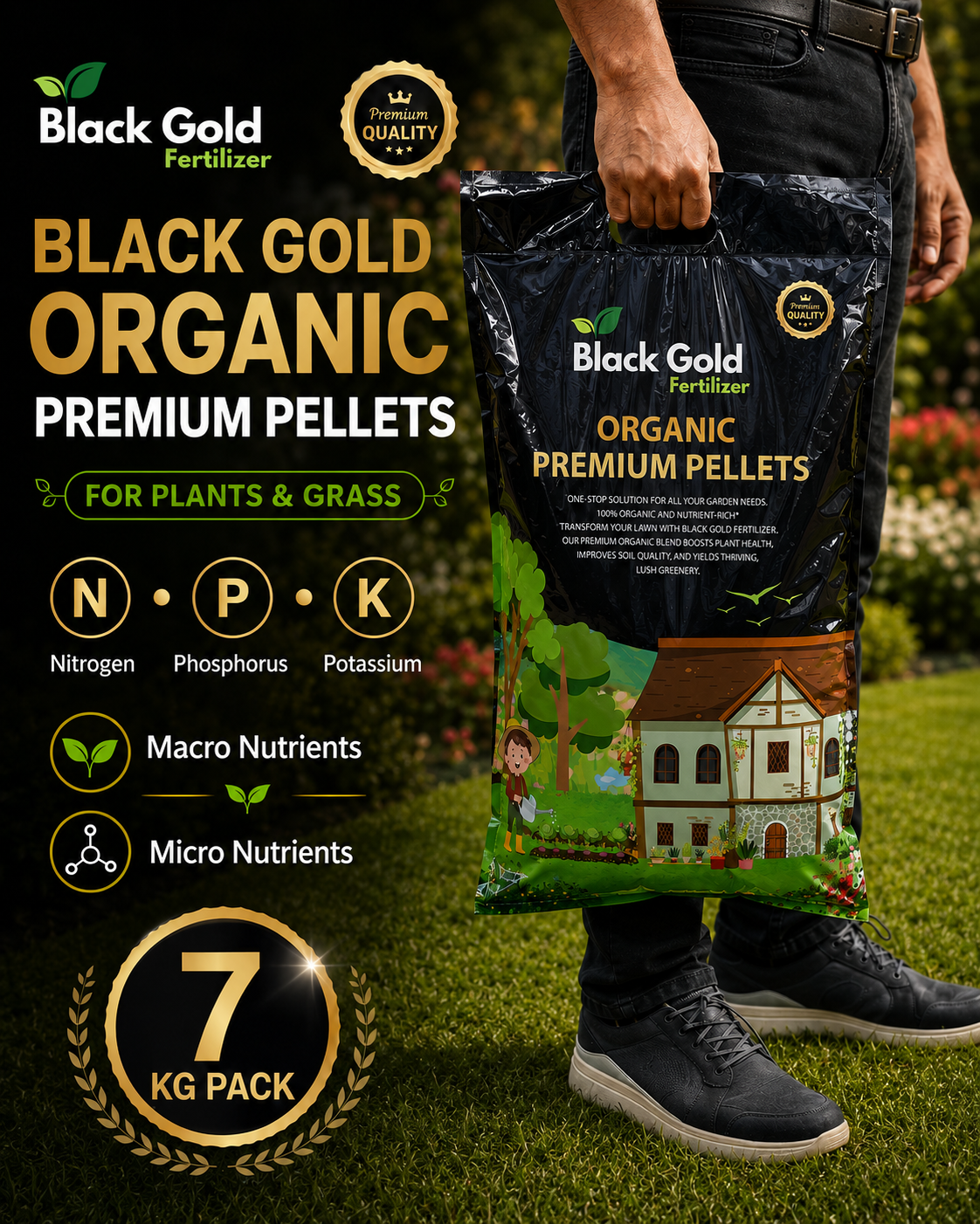 Black Gold Fertilizer Organic Premium Pellets 7KG